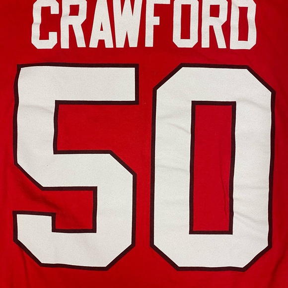 Chicago Blackhawks Reebok NHL Red Logo T-Shirt #50 Corey Crawford 2XL - Picture 8 of 8